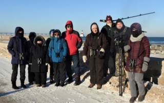 Birding group at the lakefront